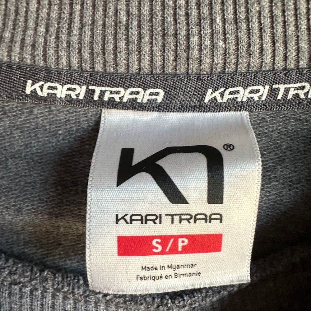 Kari Traa Gray Raglan Sleeve Crew Neck Sweatshirt Pullover Activewear Athleisure - Picture 12 of 13